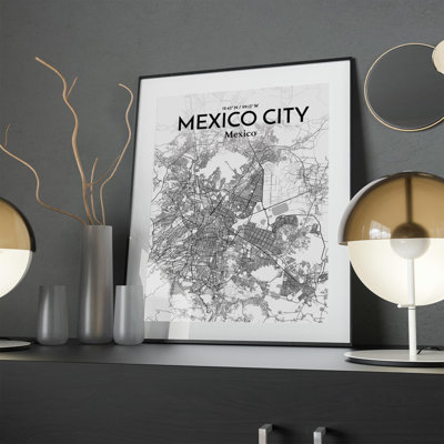 Mexico City Map In Tones - No Frame Print