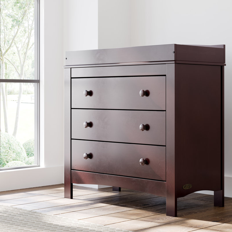 Noah 3 Drawer Chest with Changing Topper, Espresso