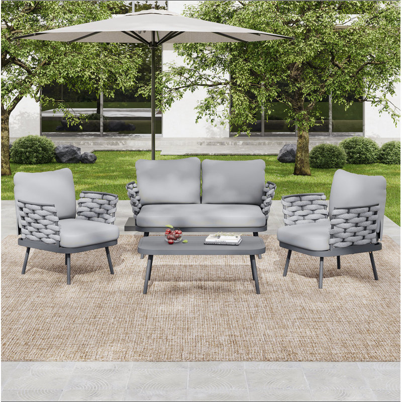 Mariano Steel 4-Pieces Coversation Set