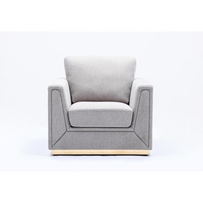 Chaise grise en lin pour tous les décors - Base en métal et siège à ressorts ensachés à structure en bois, assise confortable avec attrait moderne pour un confort maximal