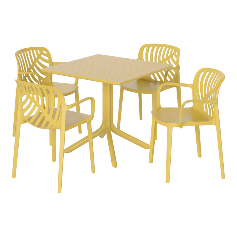Ensemble repas carré pour 4 personnes, Yellow
