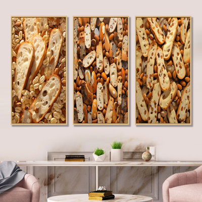 Freshly Bake Biscotti Boulevard - Baked Goods Canvas Art Print Set Of 4