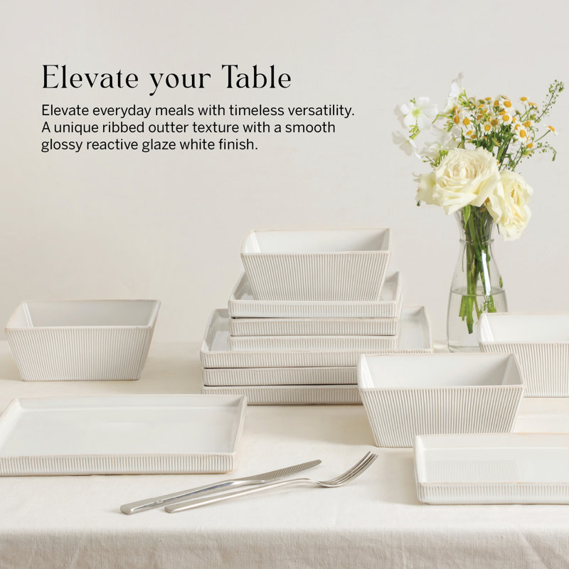 Stone Lain Grace 12-Piece Dinnerware Set Stoneware