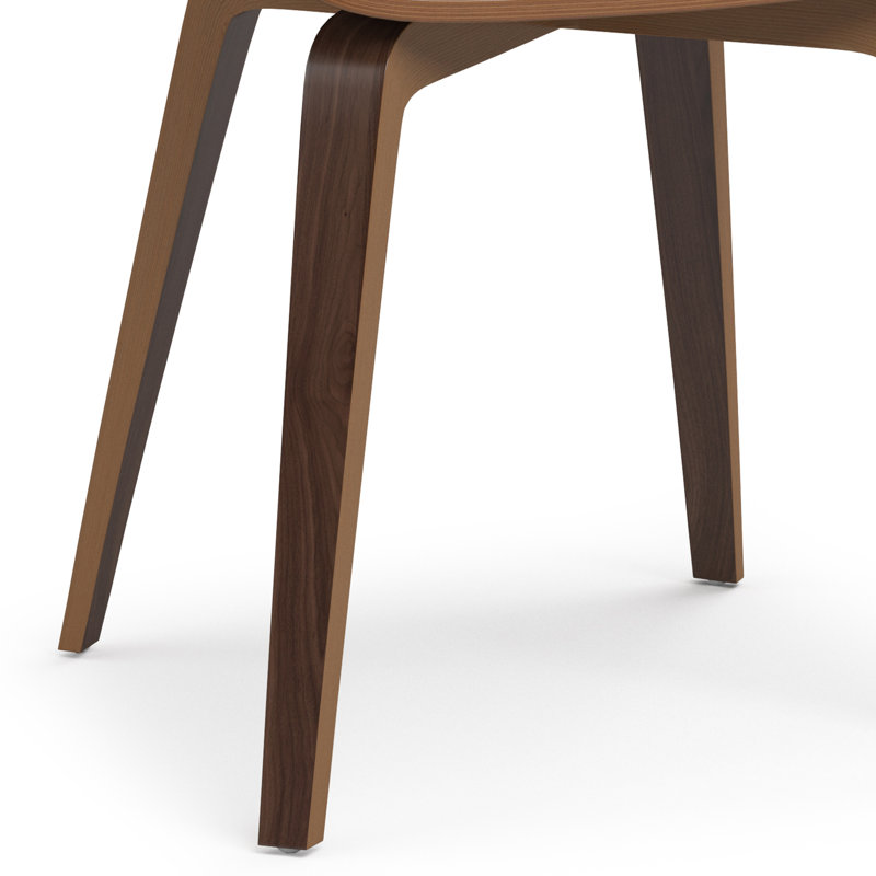 Lowell Bentwood Upholstered Dining Chair with Curved Backrest in Mid-Century Modern Style, Light Turquoise