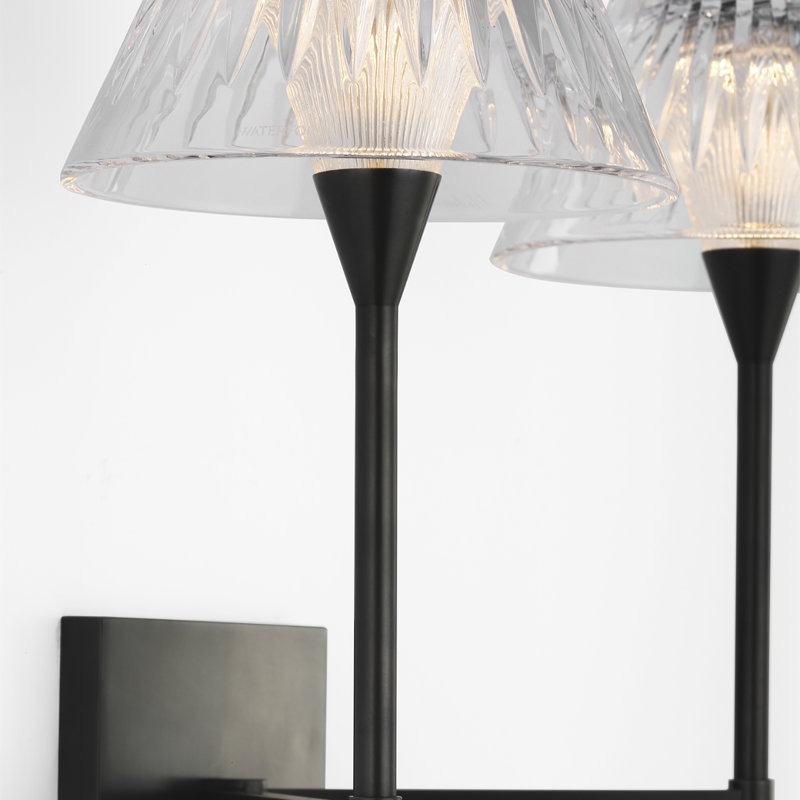 Waterford Blaze 19" 2 Light Tail Sconce with Clear Crystal, Bronze
