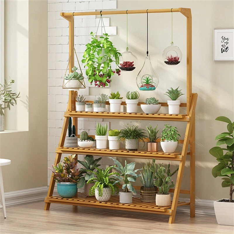 Support pour plante en bambou, H 56,8 po x l 39,8 po x P 15,5 po