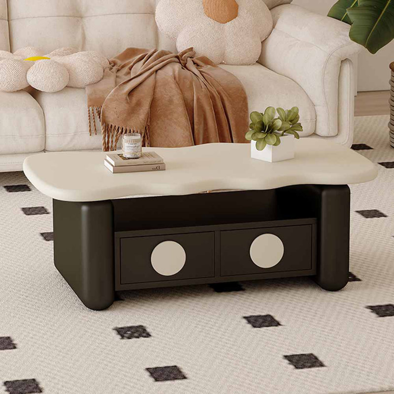Table basse multifonctionnelle au design créatif, Blanc, Noir, noir, noir, noir