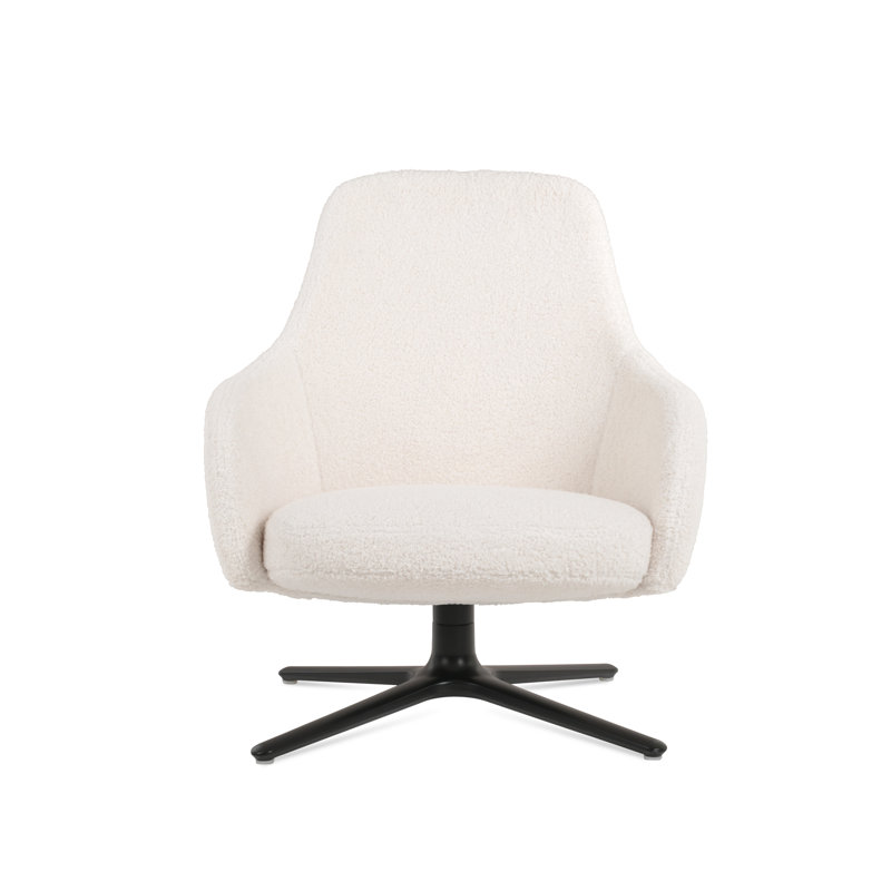Fauteuil pivotant ovale Gazel, Blanc cassé