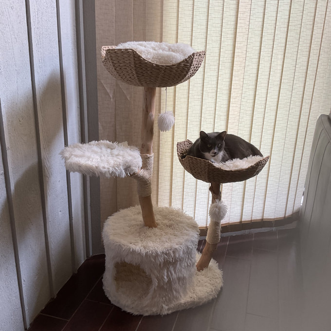SuperDeal Pets 55-in-1 Cat Tree and Condo with Scratching Post Tower in