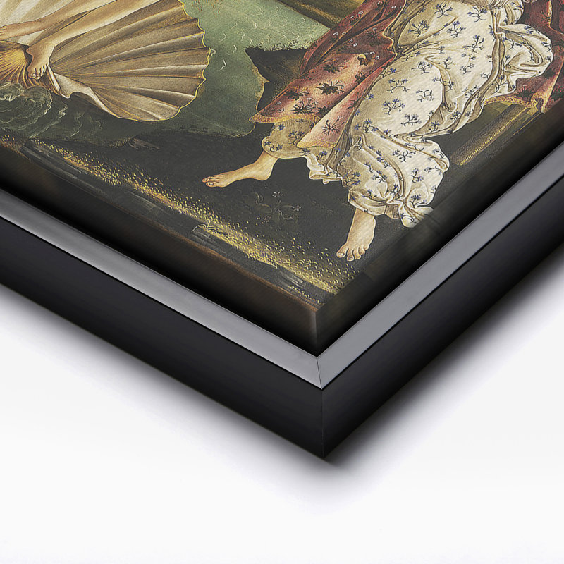 Sandro Botticelli - La naissance de Vénus n ° 1, H 11 po x l 14 po, Canvas, Cadre noir