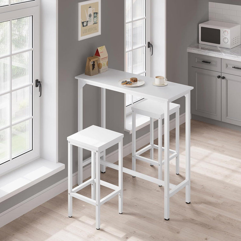 Nettgen Metal Base Dining Table, White, 100cm H x 100cm L x 40cm W