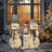 3-Piece Lighted Snowman Family Outdoor Holiday Decoration with White Tinsel Frosted Finish