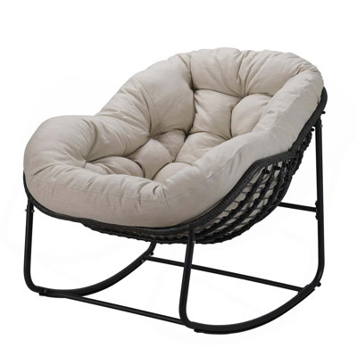 Chaise berçante d'extérieur, chaise berçante pour œuf de patio, chaise Papasan d'intérieur, chaise longue en osier de rotin, chaise royale moderne pour chambre à coucher, salon, porche, jardin, pelouse