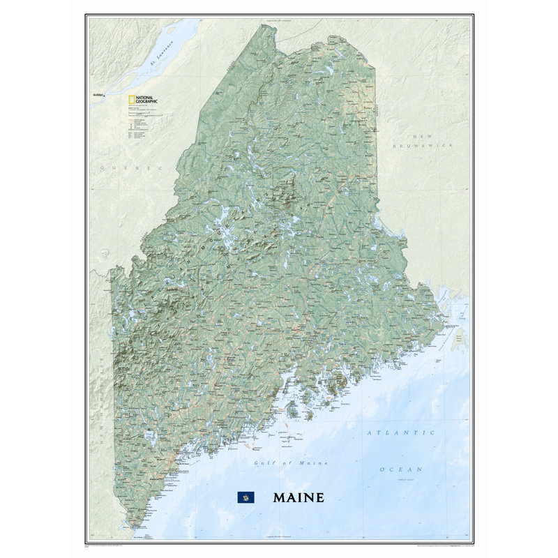 Carte murale état du maine, Stratifié