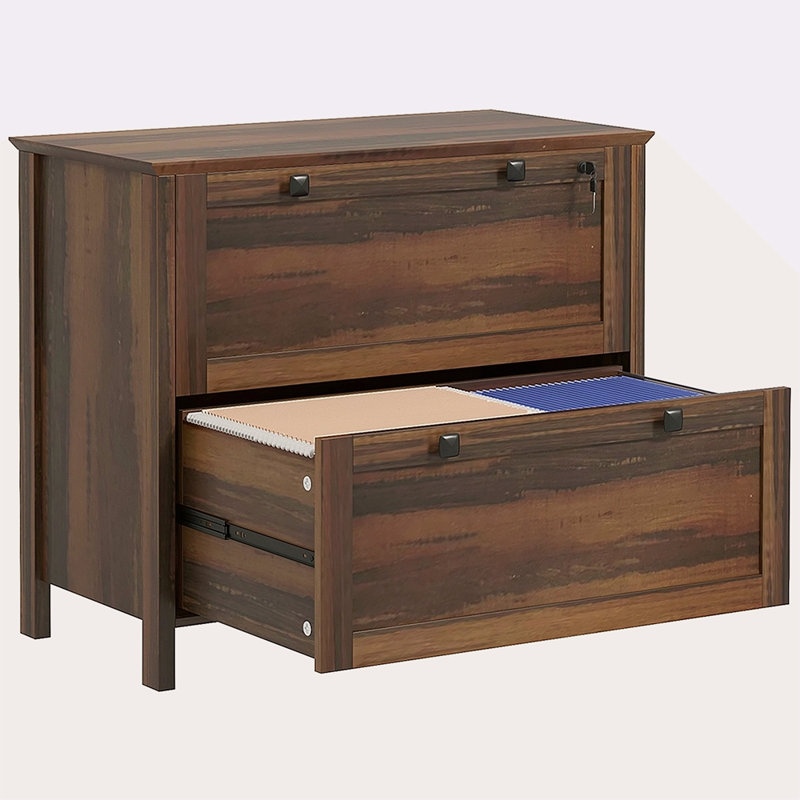 2 Drawer File Cabinet With Lock, Lateral Filing Cabinet With Keys And Adjustable Hanging Bar For Letter, A4 And Legal Size, File Cabinet For Home Office