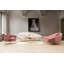 Canapé 3 places Luxury, rose, 100% polyester, 100 x 47,2 x 33,5 pouces | Structure en bois de hêtre et en carton, pieds en métal doré | Comprend 2 oreillers nettoyables à sec (18 po x 18 po) | Coussins en mousse douce et en plumes pour un confort ultime-739059576