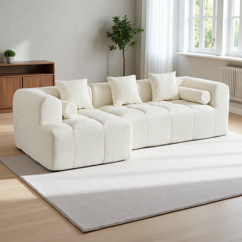 Canapé modulaire de 101,2 po avec canapé à compression complète et canapé modulaire à assise profonde et deux poches latérales