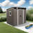 6 ft. W x 5 ft. D Lean-To Storage Shed with Window Transparent Plate,Modern Robust Construction Tool Shed with Sliding Doors and Padlock-97829027