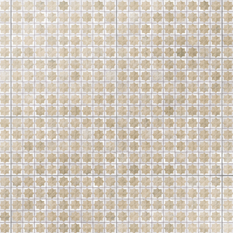 Tetuan Astre 12" x 22" Porcelain Moroccan Wall Tile, Beige/White