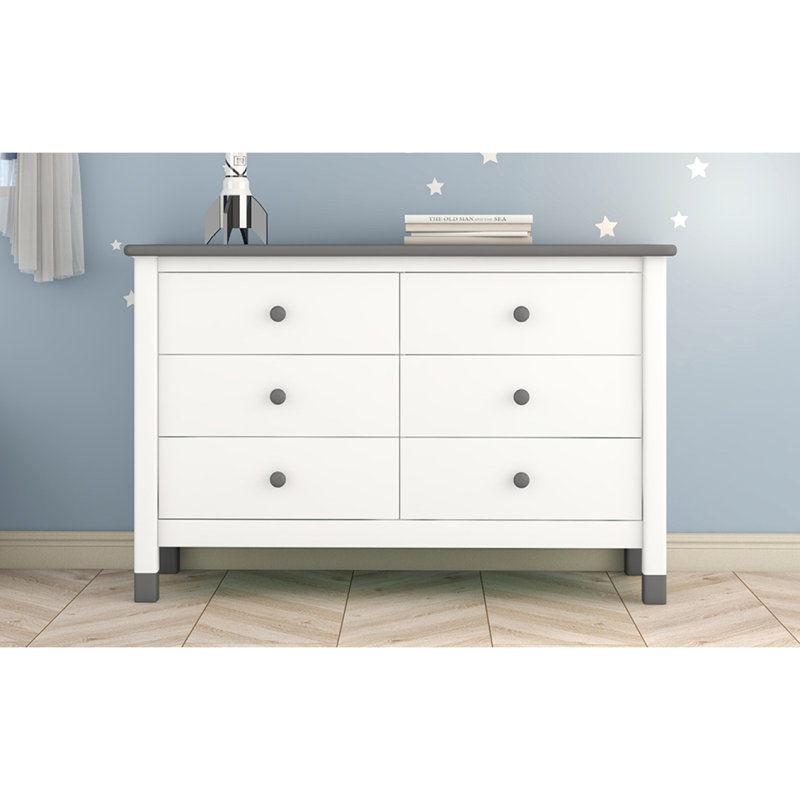 Commode de rangement en bois avec 6 tiroirs, armoire de rangement pour chambre d'enfant