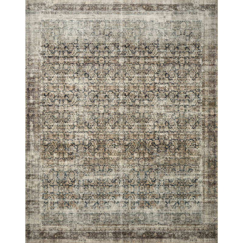 Amber Lewis x Loloi Morgan Navy / Sand Area Rug feat. CloudPile, Rectangle 2' x 3'6"