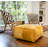 Square Cotton Velvet Pouf Seat Goldenrod-1382323480