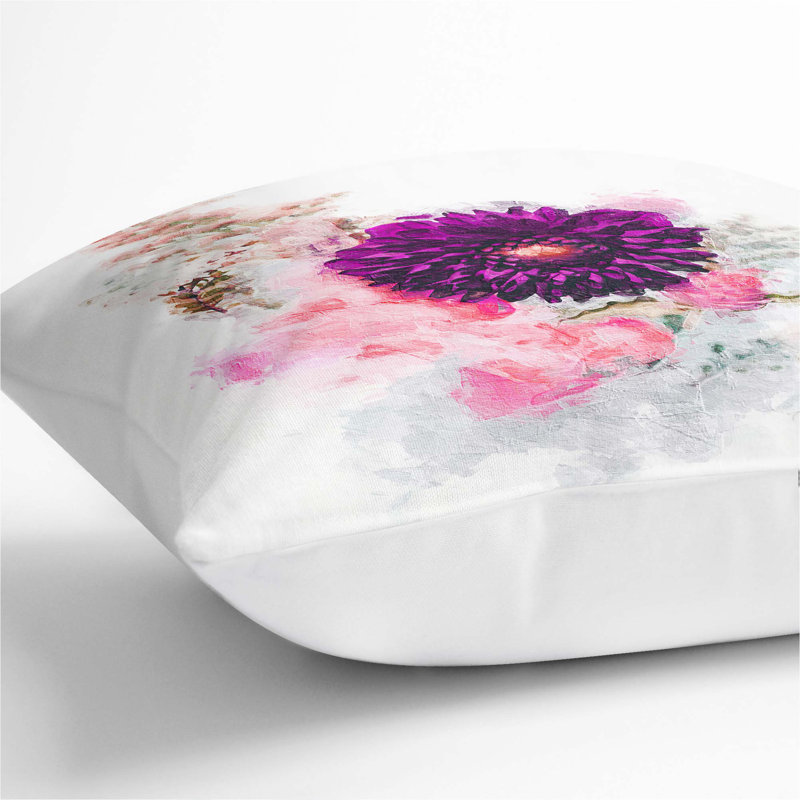 Square Throw Cushion, 40cm H x 40cm W x 15cm D, White