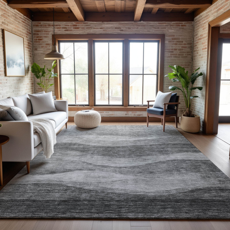Premium Machine Washable Krause AMF1141 Swirls Rug, Rectangulaire 8 pi x 10 pi
