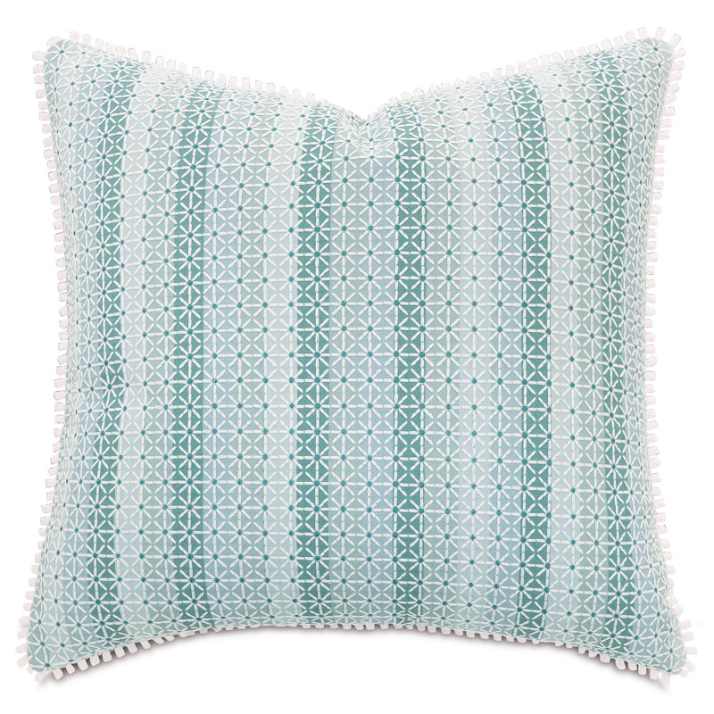 Laguna Embroidered Cotton Blend Reversible Throw Pillow