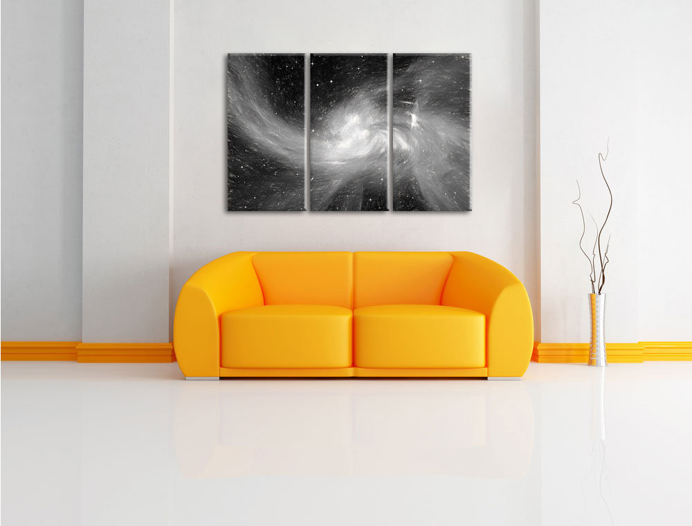 3-tlg. Leinwandbild-Set „Sternenstaub und Gasnebel in einer fernen Galaxie 1“, Kunstdruck