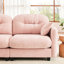 Canapé d'angle rose 3 places, plissé, en mousse épaisse, pour différents espaces. Confortable, en chenille, pour se détendre à la maison.