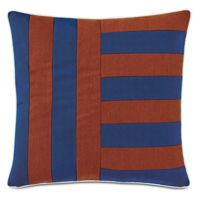 Housse et insert de coussin extérieur rayé carré en Sunbrella® Alameda