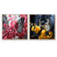 Ensemble de 2 collages carrés animaux rouges et gris-843896473-843896472