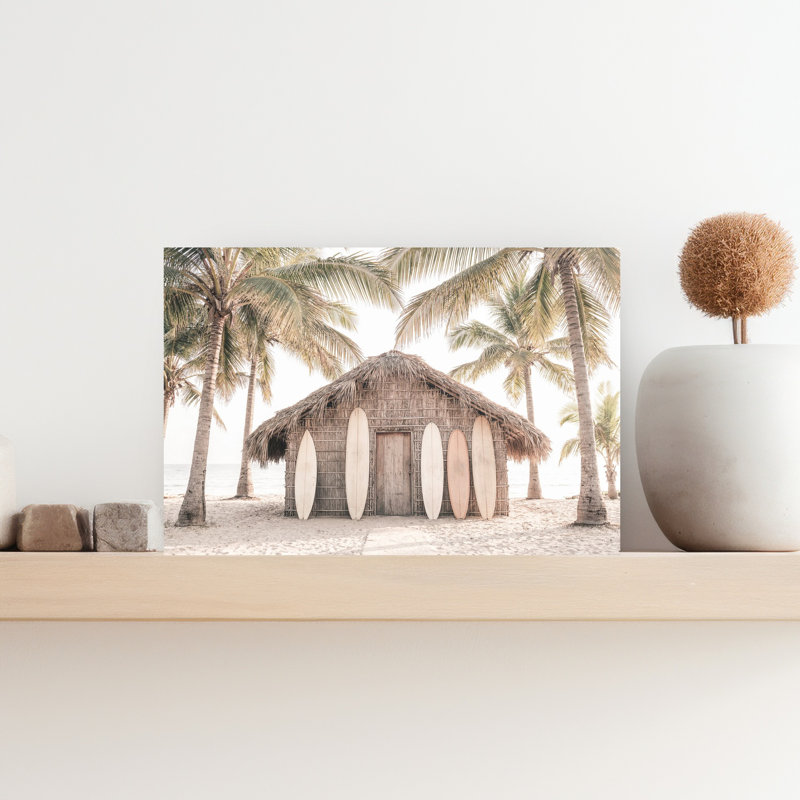 Art mural contemporain plage, H 18 po x l 12 po
