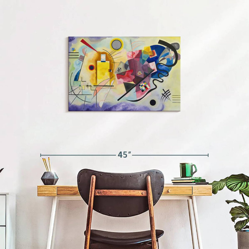 Jaune, rouge et bleu Avery, H 20 po x l 30 po