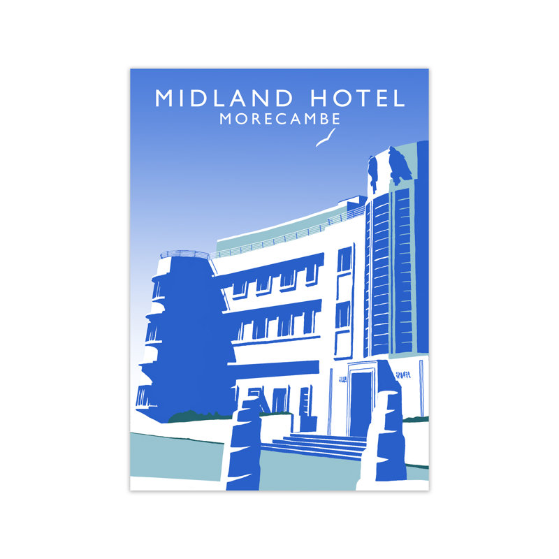 Midland Hotel Morecambe by Richard O'Neill - Print, 84.1 cm H x 59.4 cm W x 3 cm D, No Framed