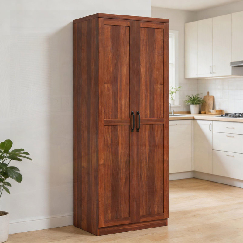 Armoire de rangement robuste à double porte, armoire de chambre à coucher autoportante, garde-manger de cuisine, Tan