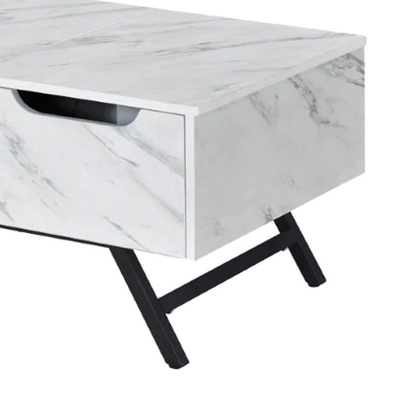Steinhauer 1-Drawer Coffee Table, White, 24.5" H x 23.5" W x 48.5" L