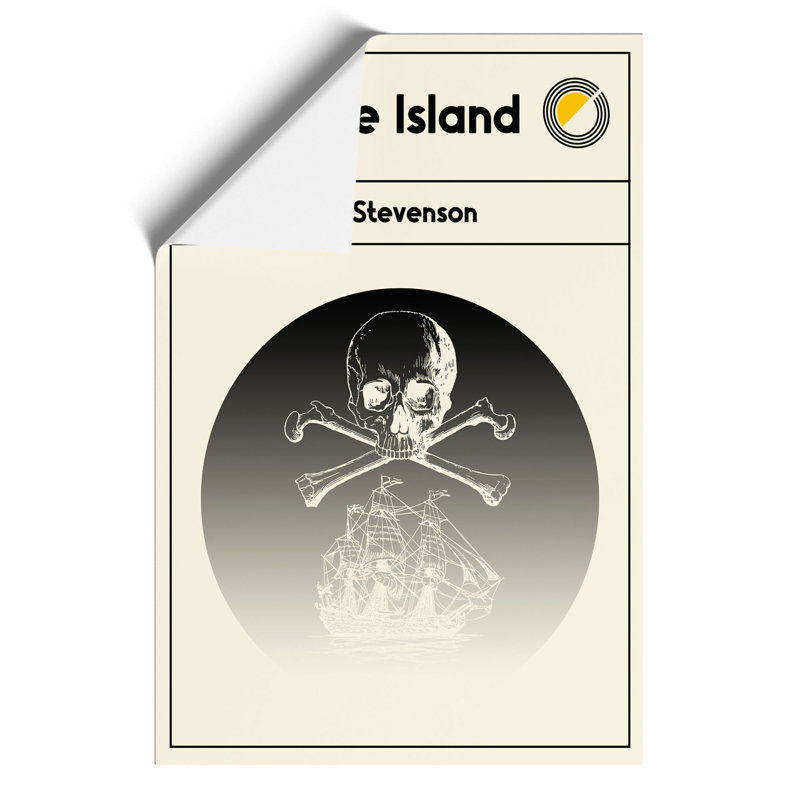 Book Cover Treasure Island Robert Louis Stevenson - Frameless Print, 30cm H x 21cm W x 0.1cm D