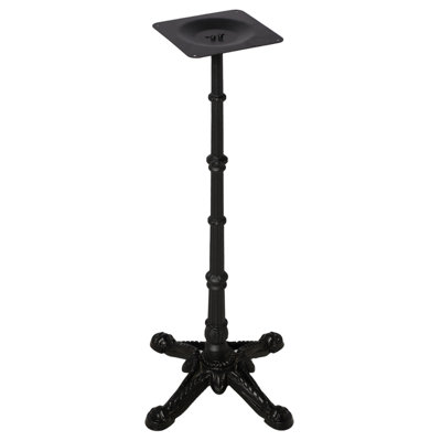 Pieds sur pattes quadruples ornés, base de table piédestal en fonte, thermolaqué noir semi-lustré, pied de meuble en métal robuste, H 41,34 po, design décoratif élégant avec plaque de montage pré-percée