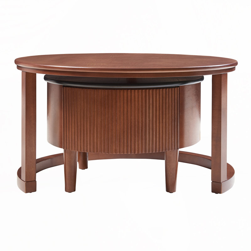 Round Nesting Coffee Table With Drawer