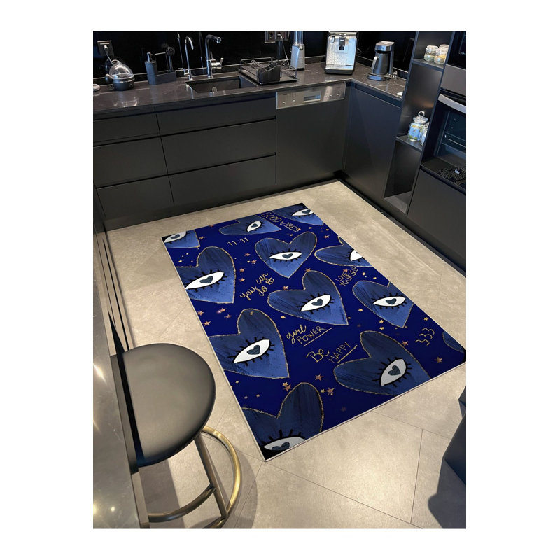 Tapis décoratif bleu marine, Sous-tapis rectangulaire 3 pi 11 po x 5 pi 11 po i
