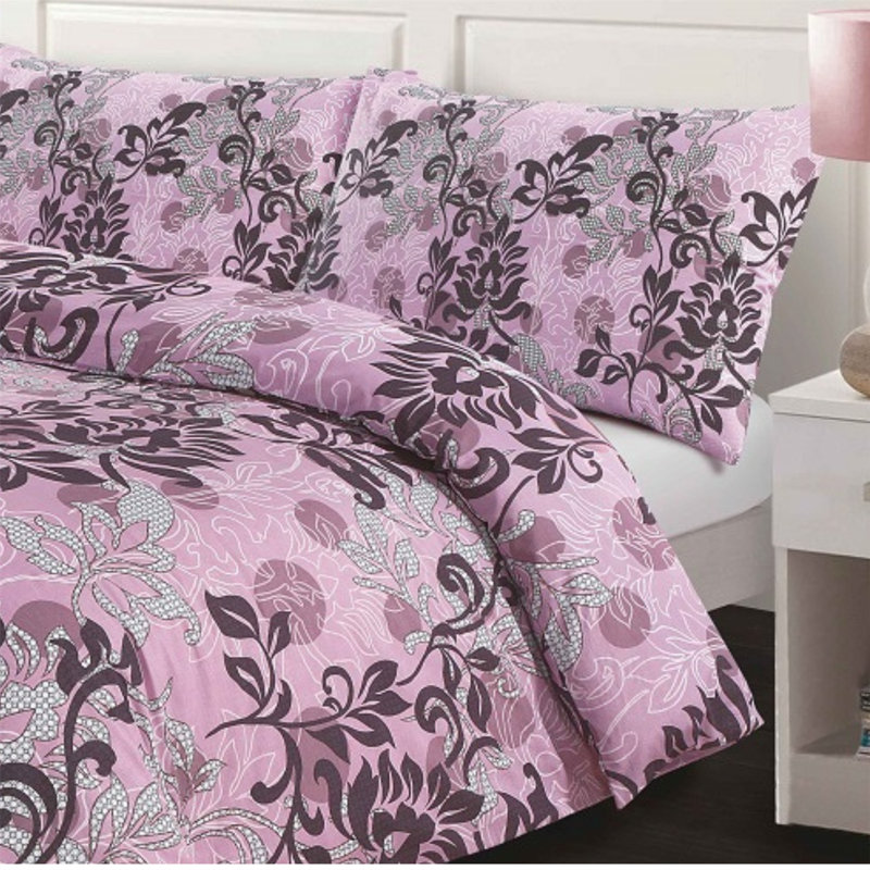 Appollonia Cotton Blend Floral Duvet Cover with Pillowcases Included, Super King