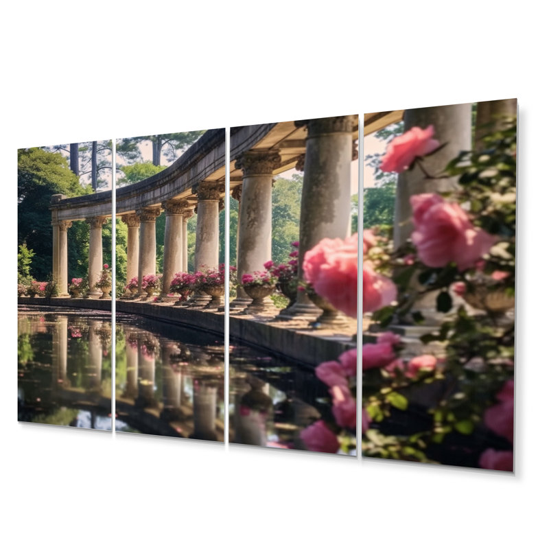 Floral Architecture Serene I - Ensemble de décoration murale floral en métal