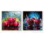 «Cherry Eclipse I», ensemble d'art mural sur toile cerise-102587334-102587333