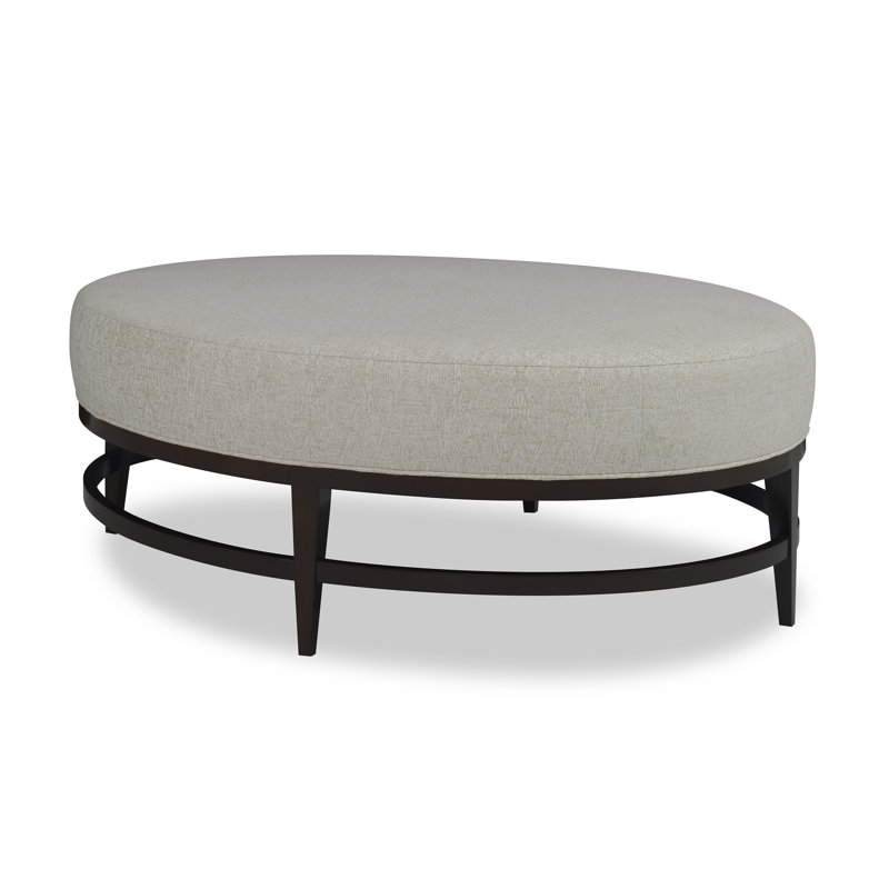 Elliptic Oval Ottoman, American Walnut, Libby Linen
