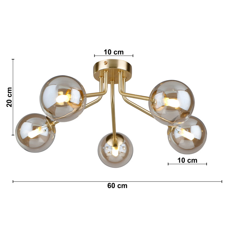 Broadus Glass Spotlight, Cognac, Gold