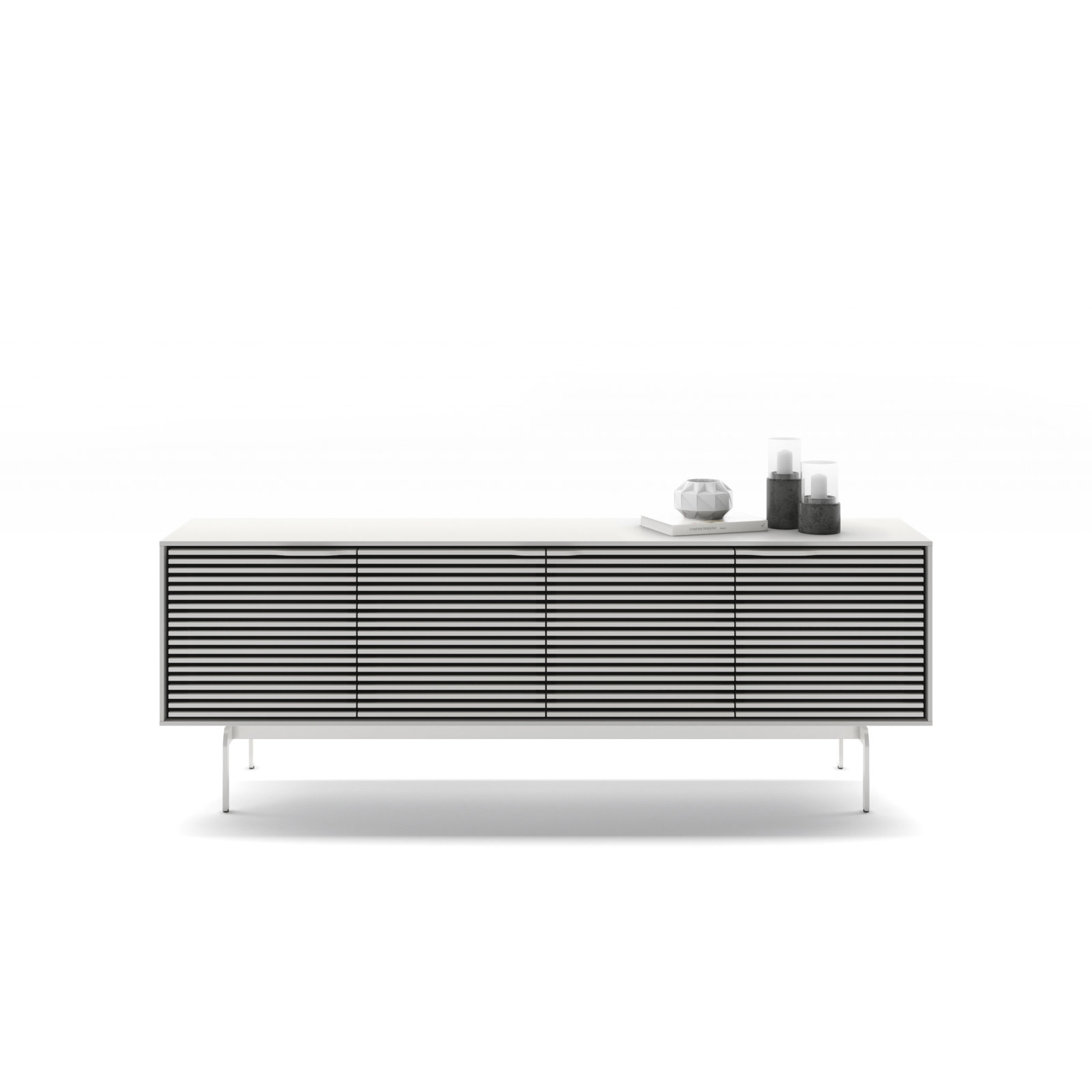 Align 81'' Media Console, Satin White, 28.5”H x 81”L x 18”W