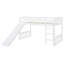 Lit mezzanine simple avec glissoire et échelle, blanc