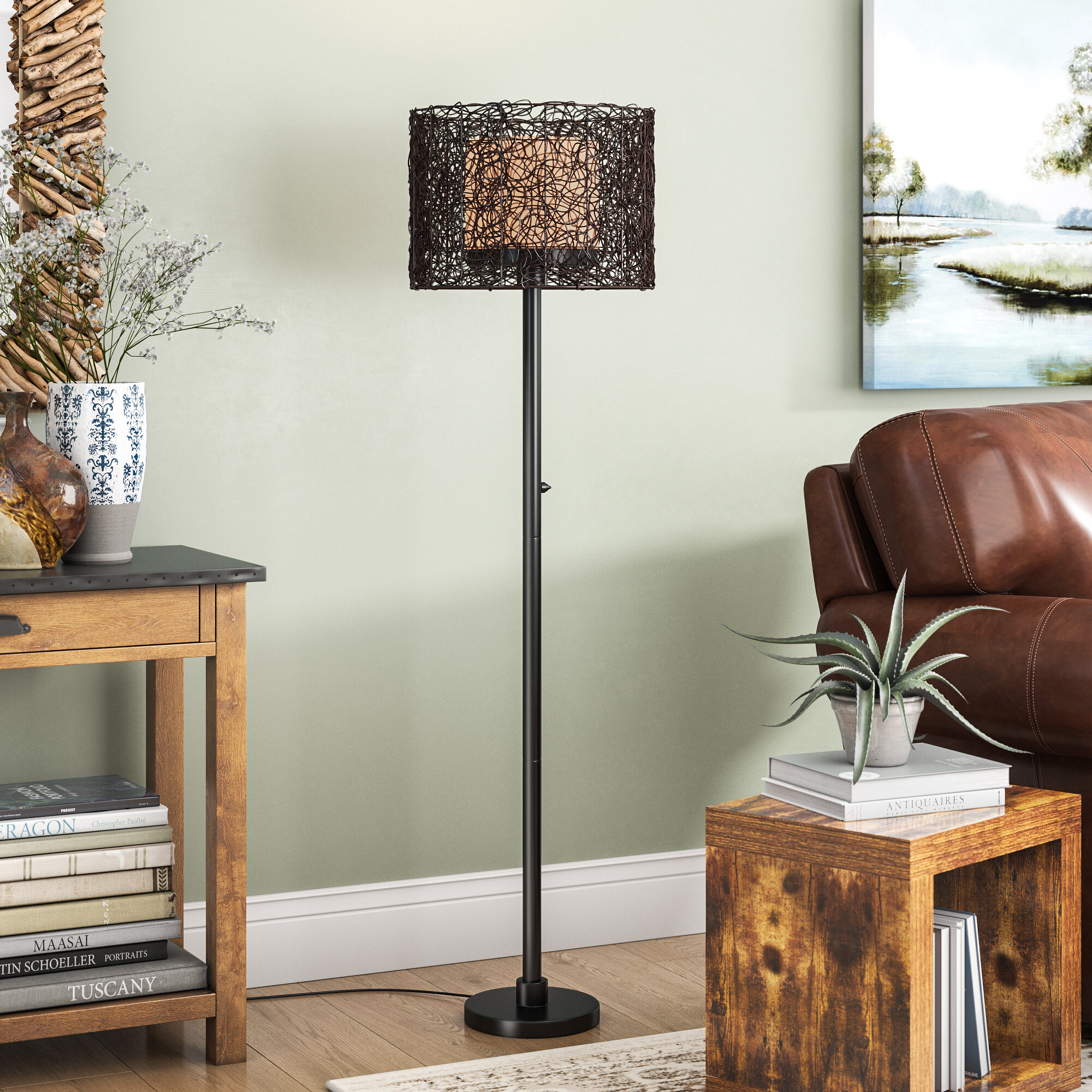 World Menagerie Fraley 58'' Bronze Traditional Floor Lamp & Reviews ...